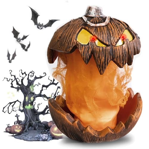 Image of Screaming Pumpkin Head, Jack Talking Pumpkins for Halloween,Lifting Scary Light Up Pumpkins Lights,Screaming Animated Pumpkin Electric Outdoor Decor (plastic)