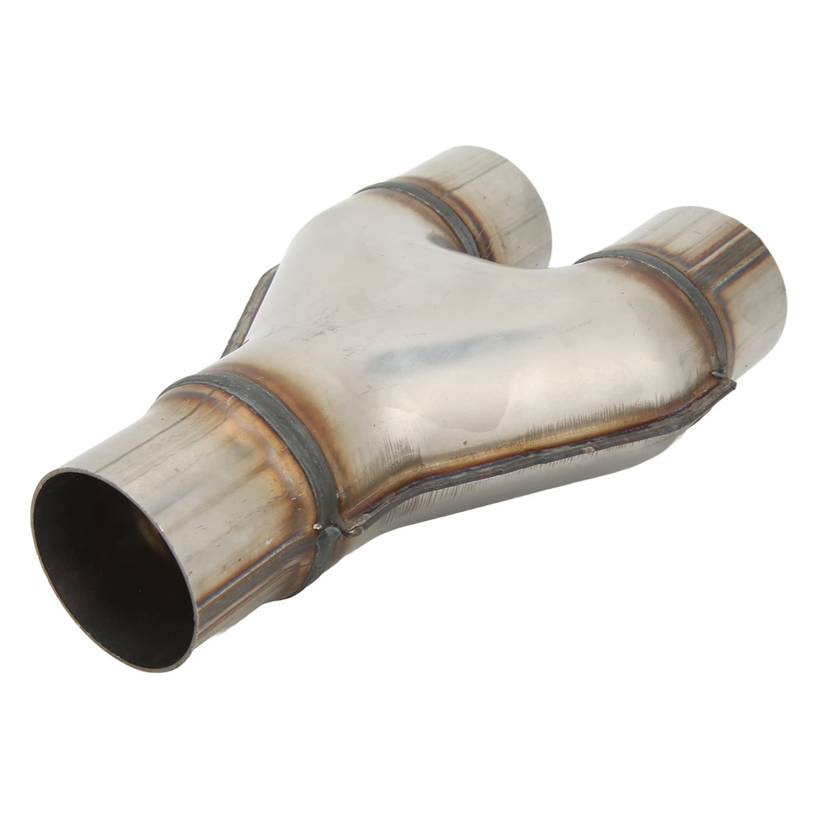 Embouts de Tuyau D'échappement en Forme de Y, en Acier Inoxydable, 1 Entrée 2 Sorties, Embout de Silencieux Universel, Décoratif et Facile à Installer (Diamètre intérieur de 76 mm)