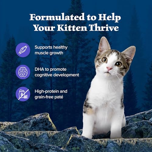 Image of Blue Buffalo Wilderness High-Protein Grain-Free Wet Kitten Food,Chicken Pate Recipe,3-oz Cans,(Pack of 48)