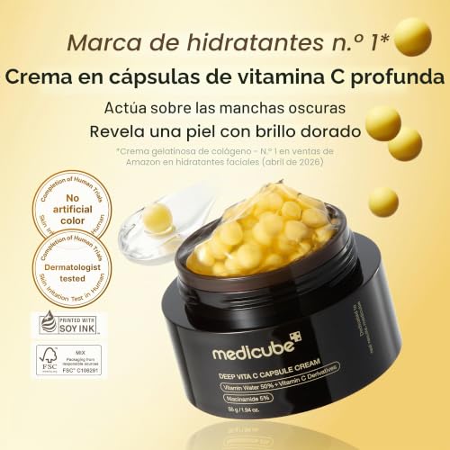 Miniatura 2 de medicube Capsule Cream with Deep Vitamin C | Crema con Cápsulas de Vitamina C, Luminosidad y Piel de Aspecto Más Uniforme, Textura Gel Hidratante, Cosmética Coreana, 55 g