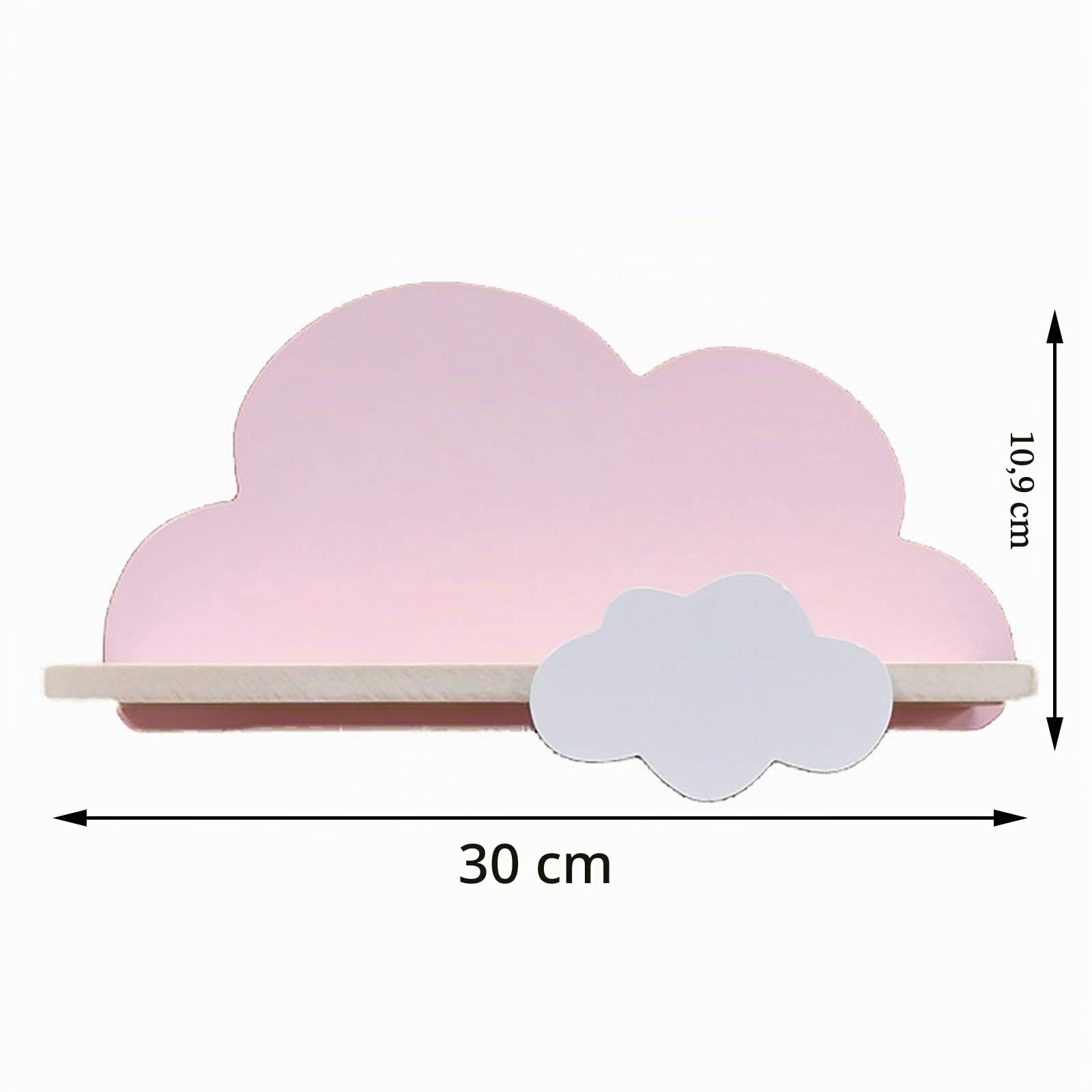2 mensole a forma di nuvola per cameretta dei bambini o camera da letto, mensola portaoggetti galleggianti per camera da letto dei bambini, decorazione da parete rosa