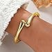Bestleey Chunky Gold Bangle Bracelets Thick 14K Gold Bracelet ​Adjustable Twist Cuff Bracelet Bangle Classical Fashion Summer Jewelry for Women (Gold)