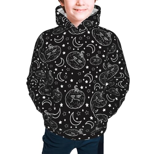 Halloween Moody Pumpkin Kid Hoodies Boys Sweatshirts Girls Pullover with Pocket3