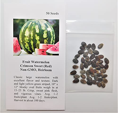 David's Garden Seeds Fruit Watermelon Crimson Sweet Fba-2133 (Red) 50 Non-Gmo, Heirloom Seeds #TOP1