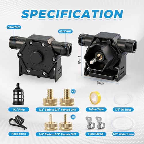 Bomba Periférica para Agua FIDISP Drill Pump005, 12 Piezas, 750 GPH miniatura 2