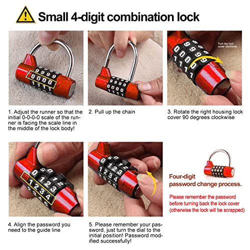 Restokki Gym Locker Lock, 4 Dial Digit Code Weatherproof Outdoor Combination Padlock - Image 3