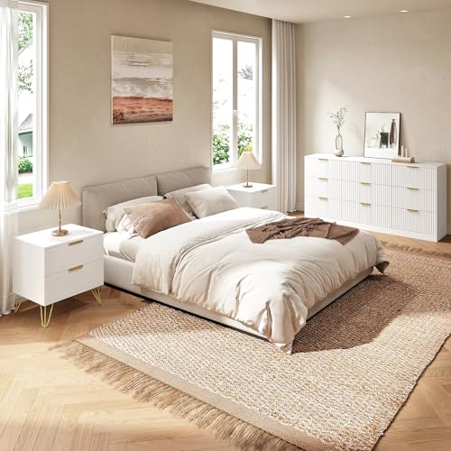 image for Sscaktu 9 Drawer Dresser and Nightstand Sets for Bedroom, 3 Pcs Bedroo