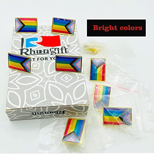 Image of 12 /24 /48 /100 /200 Pcs Inclusive Progress Pride Pin Rainbow Gay Flag LGBT Enamel Progressive Lapel Pins Bulk Decoration for Clothes and Bags Gifts