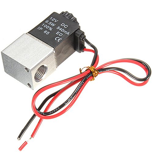 Electroválvula de aire eléctrica de 1/4" DC 12V 2 vías normalmente cerrada válvula de aire electromagnética de aluminio neumática Cover