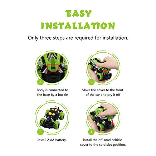 Christmas Decorations Clearance Popular Toddler Toys for 3-5 Year Old Boys RC Cars Birthday Gifts for Kids Boy Toys Age 4 5 6, RC Motorcycles Remote Control Car STEM Toys Mini Racers Trucks, Green