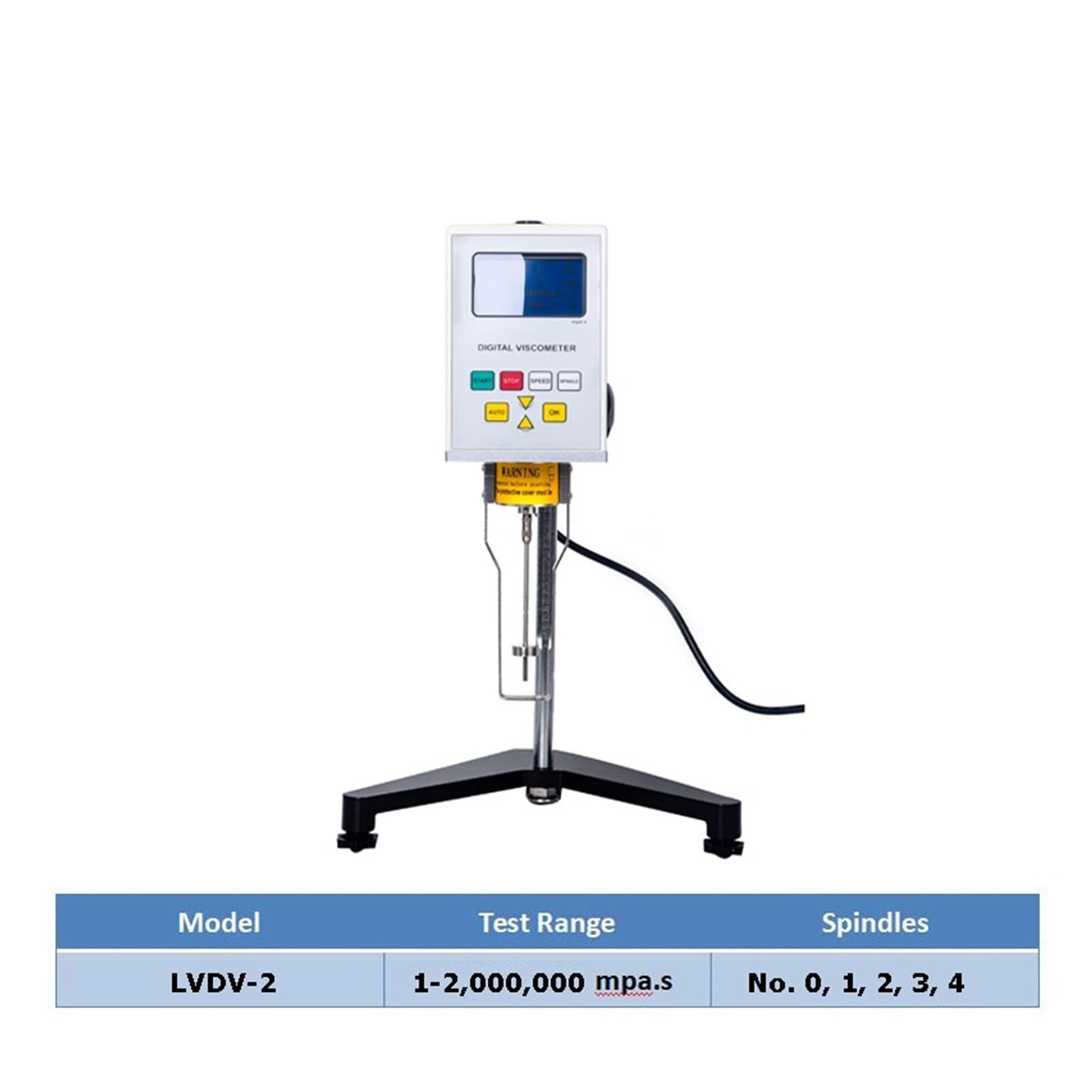 Viskositätsmessgerät, Nr. 0/1/2/3/4/21/27/28/29 Spindeln 1-2.000.000 MPA.S Laborviskosimeter mit 25 Drehzahlgeschwindigkeiten LVDV-2ST Viskosimeter,Rotationsviskosimeter(RV-6M (NDJ-9S))