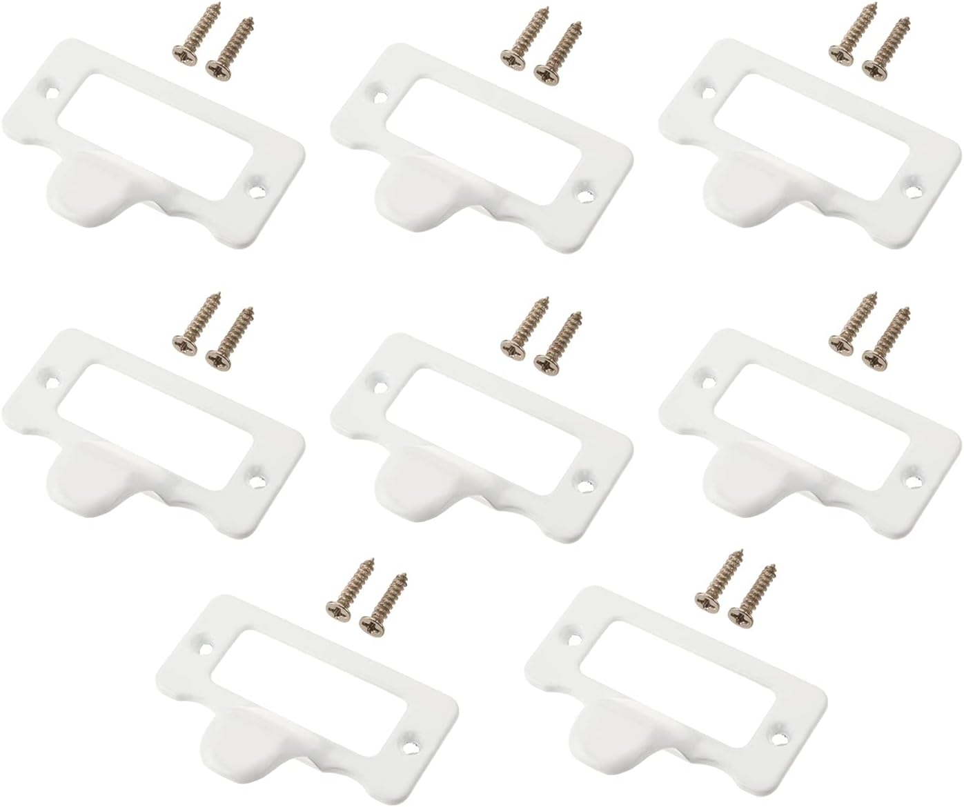 MroMax 20PCS Zinc Alloy Label Holder Pull Handles 1.89" x 1.38" (LxW) Vintage Label Frame Drawer Pulls Knobs for Cabinet Wardrobe Cupboard Dresser Drawer Door Green Bronze Tone (with Screw)