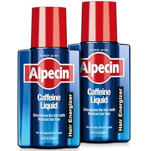 Alpecin Cafeïne-vloeistof, 2 x 200 ml, Hair Energizer ter voorkoming van erfelijk bepaalde haaruitval bij mannen, ter versterking van de haarwortels