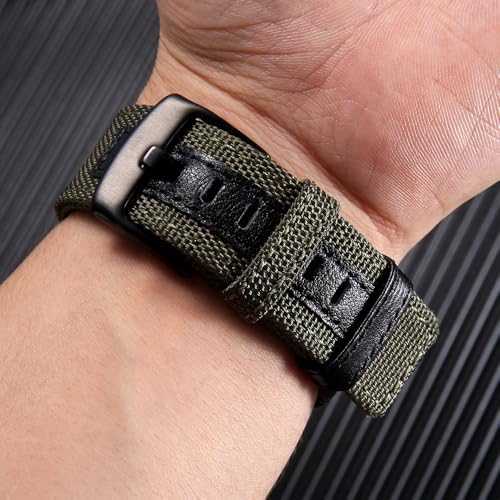 Pulseira Compatível com Suunto Ocean Pulseiras de Nylon e Couro com Ajustáveis de Esportivas Respirá
