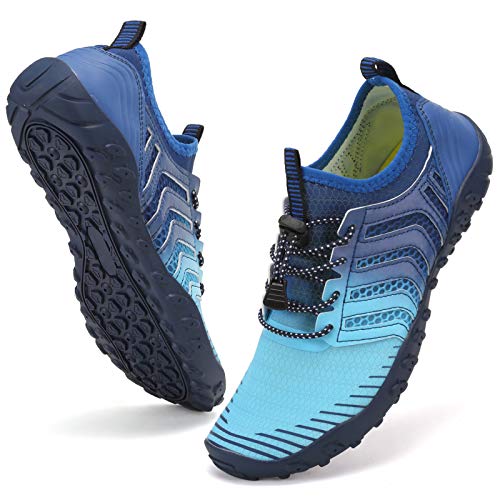 Image of WateLves Water Shoes Mens Womens Barefoot Beach Swim Shoes Quick-Dry Aqua Socks Pool Shoes for Surf Yoga Water Aerobics