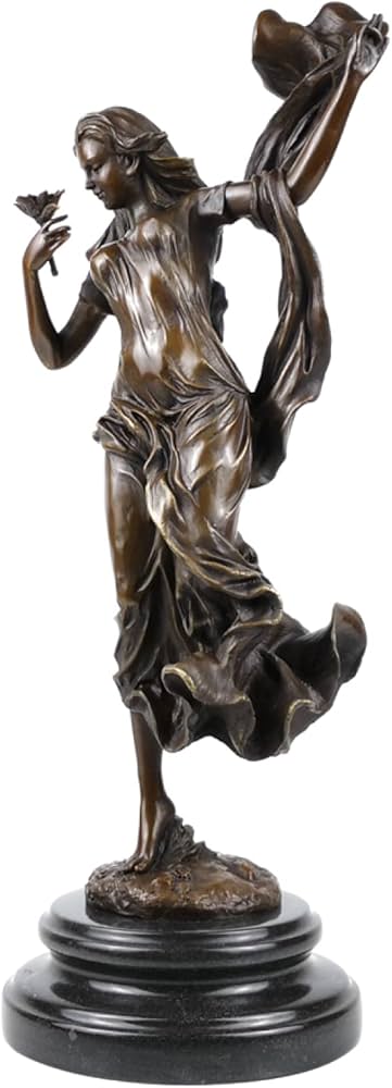 Amazon.co.jp: 彫刻像彫刻置物ブロンズ彫刻花の女性像女性アート大理石