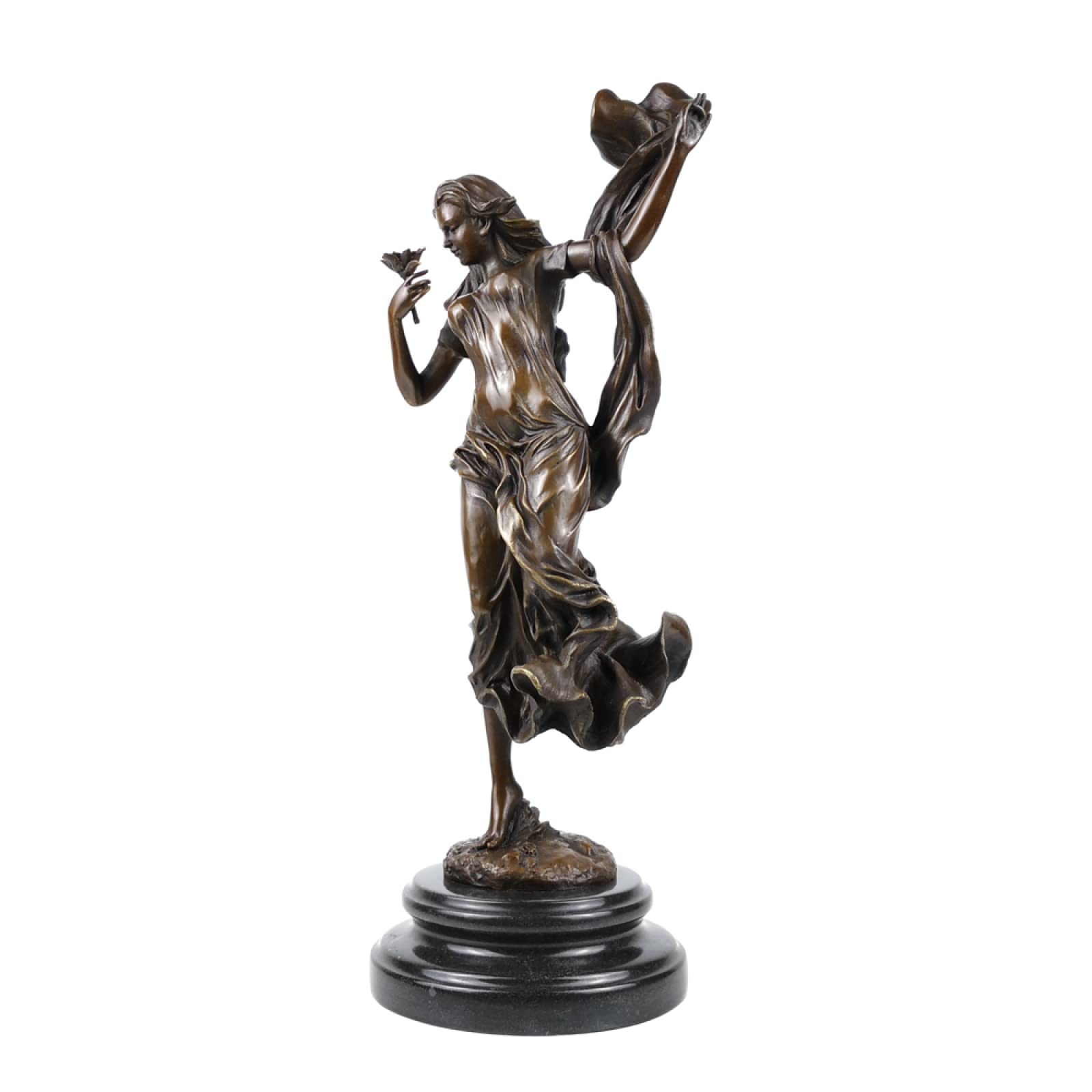 Amazon.co.jp: 彫刻像彫刻置物ブロンズ彫刻花の女性像女性アート