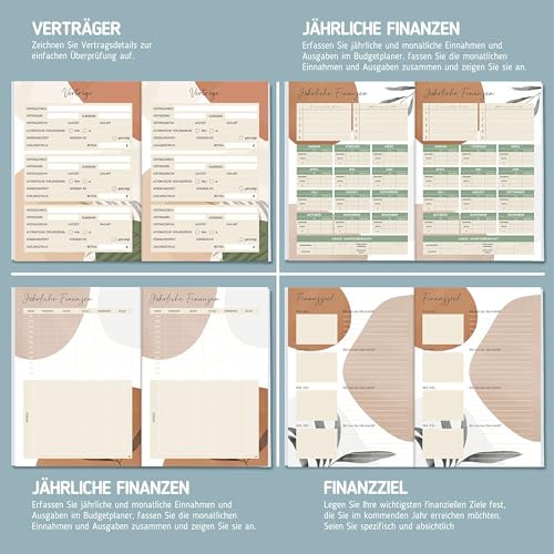 BIROYAL Budget Planer, Budgetbuch 96 Seiten Finanzplaner inkl. Monatliches Budget, Ausgaben Tracker, Einsparungs-, Einkommen-, Budget Buch zur Kontrolle Ihres Geldes, Undatiert (148x210mm)