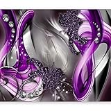 murando Fototapete 350x256 cm Vlies Tapeten Wandtapete XXL Moderne Wanddeko Design Wand Dekoration Wohnzimmer Schlafzimmer Büro Flur Blumen Abstrakt Diamant Violett Grau Blitz a-A-0221-a-d