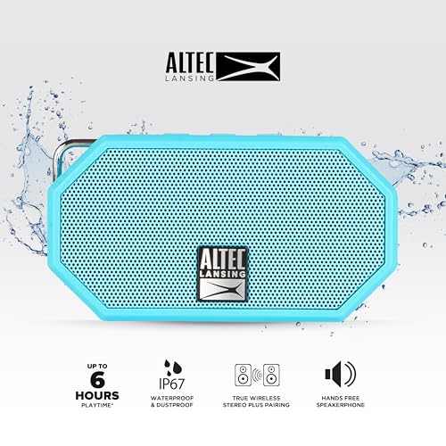 Image of Altec Lansing Mini H2O - Waterproof Bluetooth Speaker, IP67 Certified & Floats in Water, Compact & Portable Speaker for Hiking, Camping, Pool, and Beach,Aqua