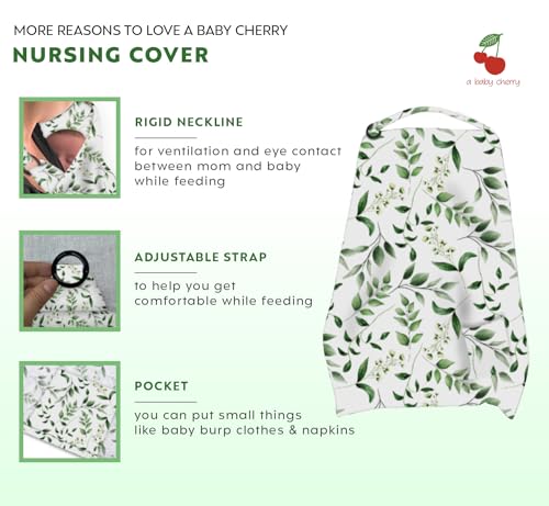 Image of a baby cherry-Nursing Cover, Nursing Covers for Feeding Mom, Feeding Cover Breastfeeding Mother, Feeding Cover for Mom, Multi-Use, Breathable, 360 Full Privacy (Green),1 Count