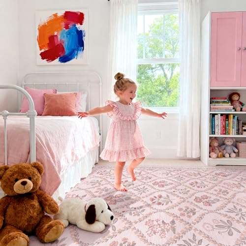 Tapete Rosa Multi 5 x 7 ft para Dormitorio Infantil miniatura 3