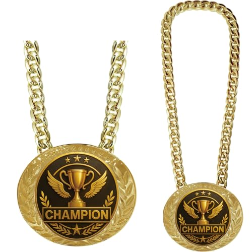 Bambluby 6' Champion Gold Chain – Sports Award Medal...