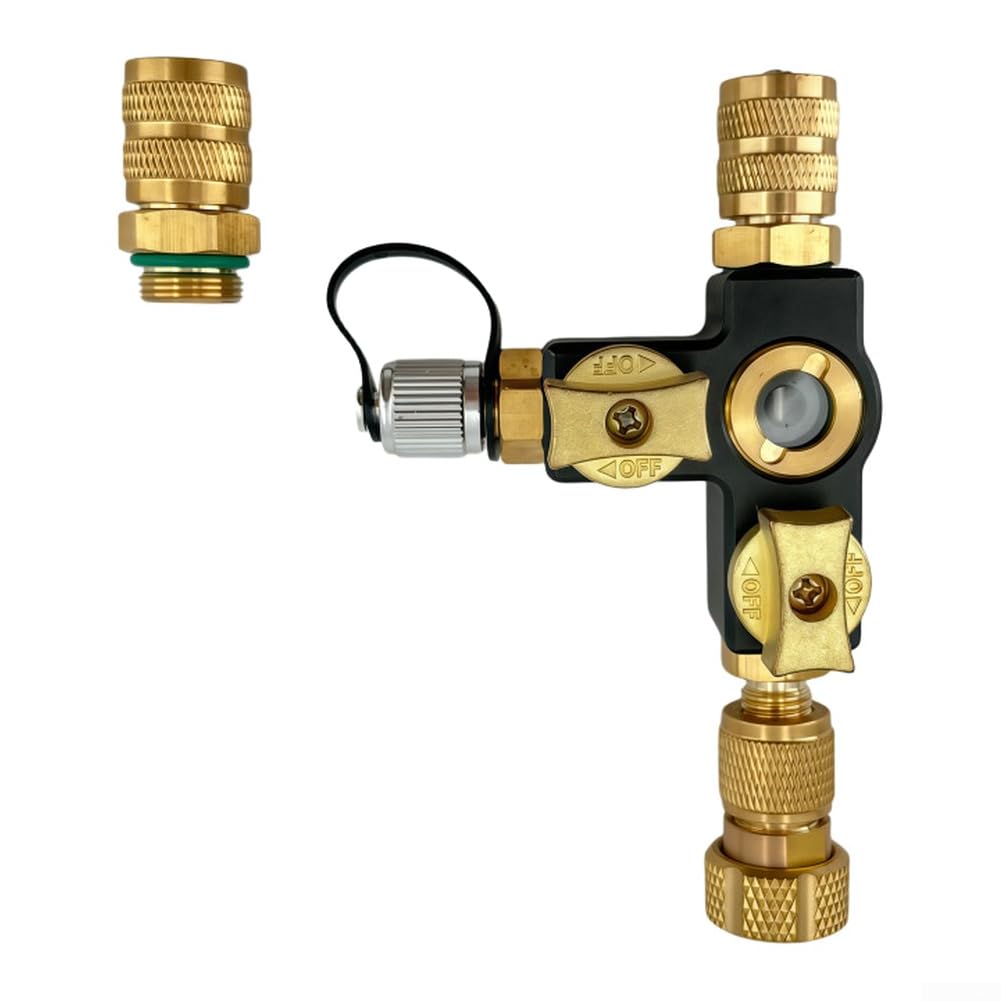 Válvula 3 Vías Cobre HVAC R410A para vacío para prueba Válvula(multi)