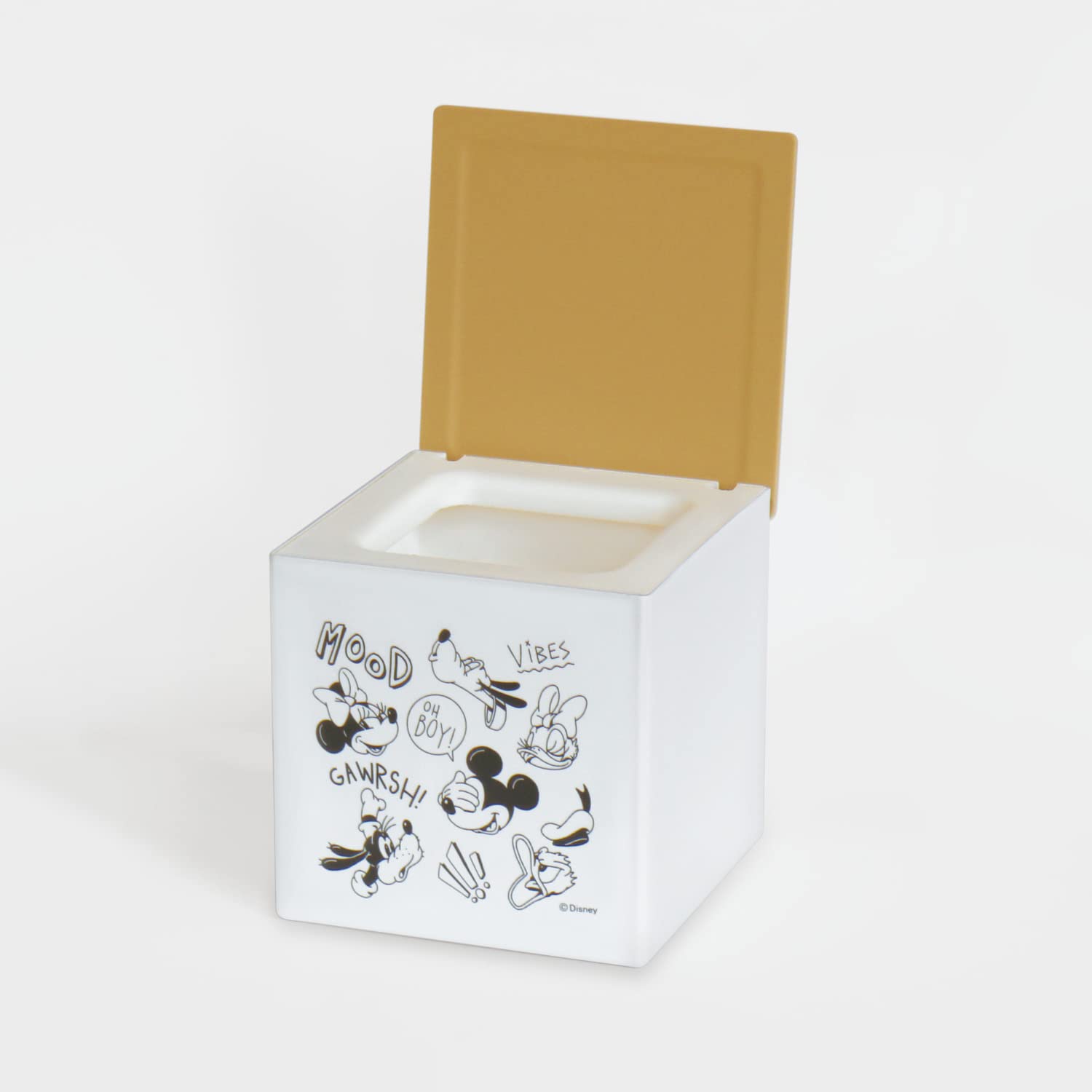 Nishiki Kasei Tissue Case with Lid Mickey Mouse I x L-fri Ivory