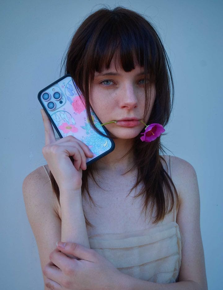 Image of Wildflower Cases - Compatible with iPhone 16 | Protective Black Bumper, 6.5ft Drop Test Certified, Women Owned Small Business | Pink Green Floral Aesthetic Trendy Cute | Bluebelle Dreams