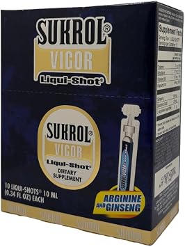 Sukrol VIGOR, LIQUI-SHOT, ARGININE and GINSENG, 10 Fl Oz Pack of 1