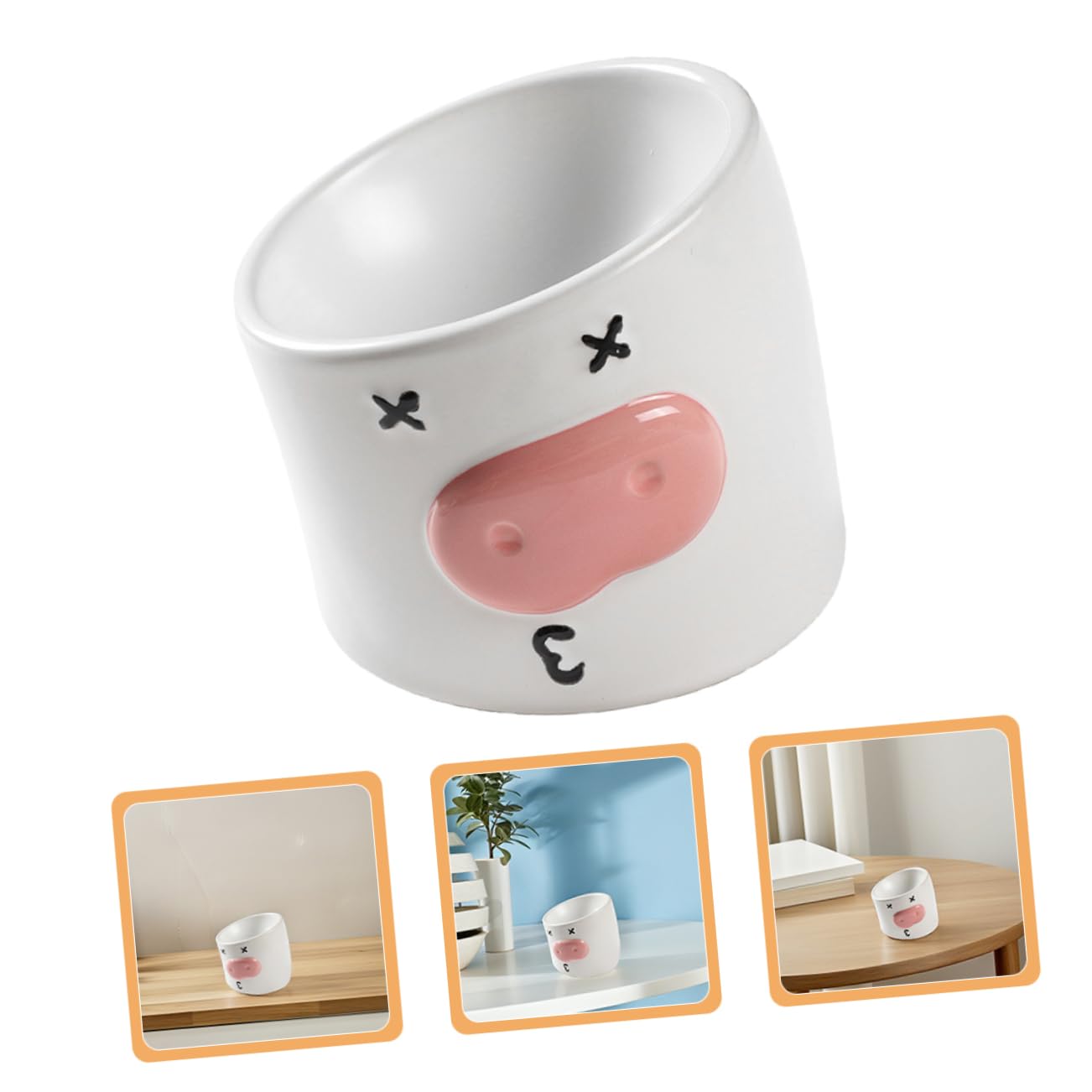 Toddmomy Erhöhter Katzennapf Keramik Mit Schrägem Design Niedlicher Schweinchen-futterbehälter Für Katzen Und Kleine Hunde rutschfest Und Ergonomisch Für Bequemes Fressen