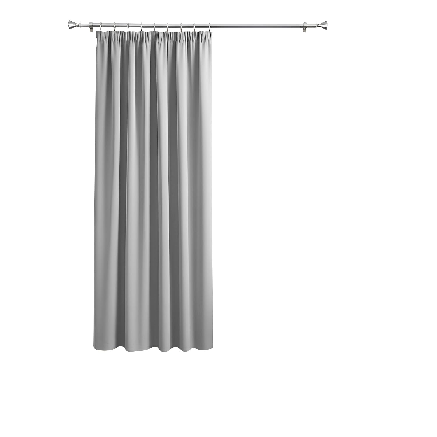 Imperial Rooms Blackout Pencil Pleat Curtains for Bedroom 66 x 84 Drop Inch Light Grey Curtains Thermal Insulated Door Curtain, 1 Panel with 1 Tieback