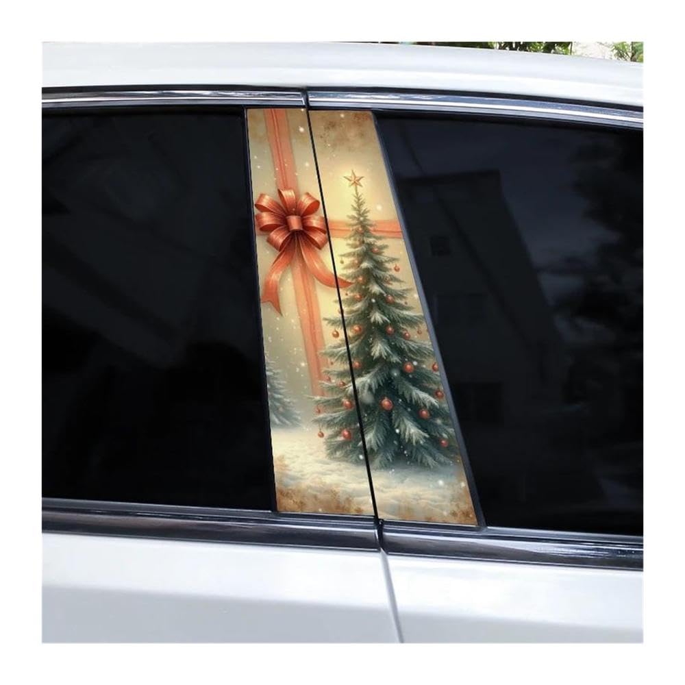 Body Parts 2pcs Car Center Pillar Sticker Greeting Auto B-Pillar Waterproof Protective Film(J)