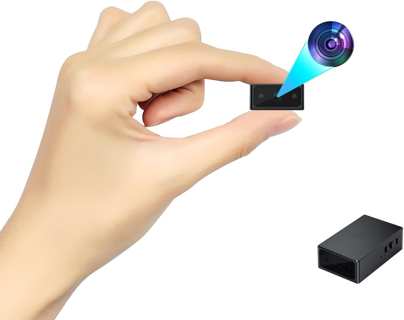 Mini Spy Cameras - Hidden Camera - HD 1080P - Night Vision - Small Nanny Cam - Secret collecting camera - Home/Office/Baby/Pet Security camera/No WiFi/512GB MAX