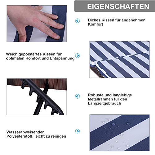 Doppelliege Outsunny Polyrattan für Garten und Terrasse