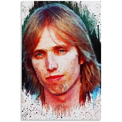 AOXULIU Cuadro sobre Lienzo 50x70cm Sin Marco Póster de Tom Petty, arte de pared de oficina, lienzo impreso, pintura, Bar, baño Cover