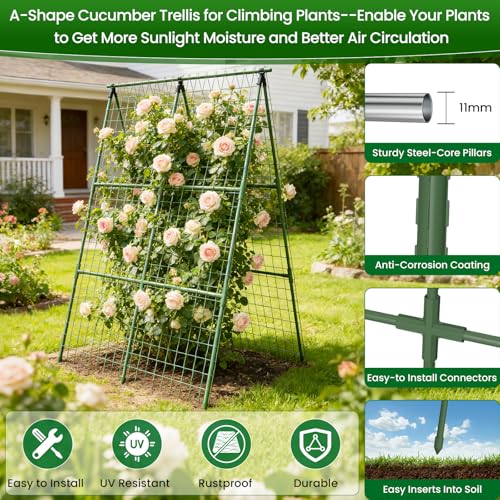 Lot de 2 treillis de concombre pour parterre surélevé 81.3x121.9 cm