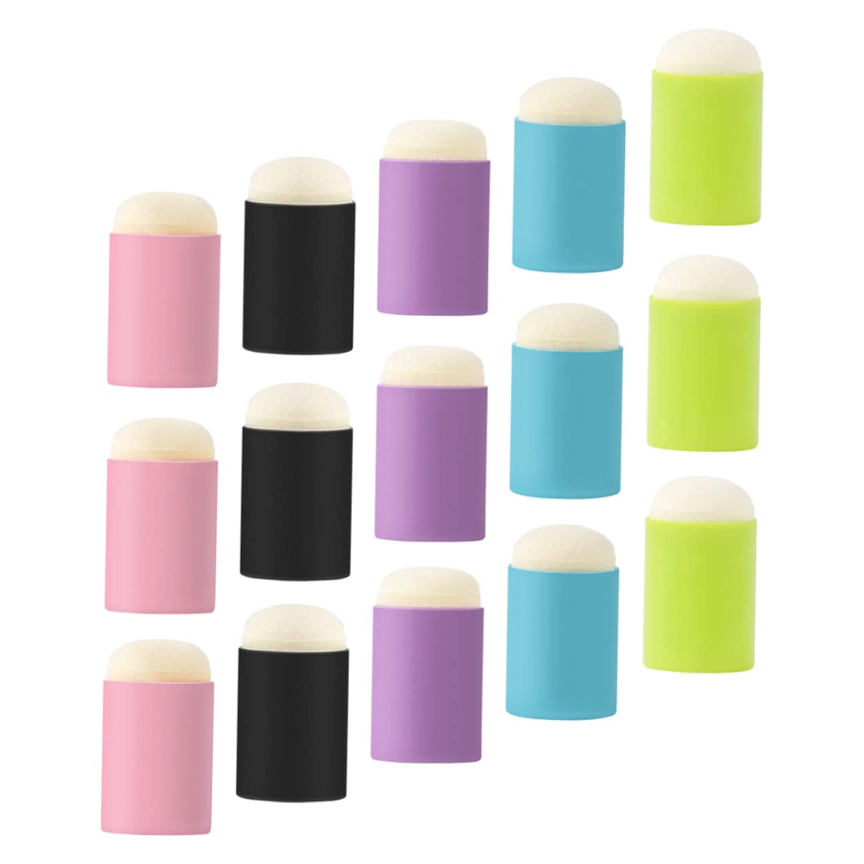 Angoily 15Pcs Painting Supplies Creative DIY Sponge Seal Ink Pads for Smudge Tools Crafting Portable Sponge Daubers for Easy Cleanup for Art Projects
