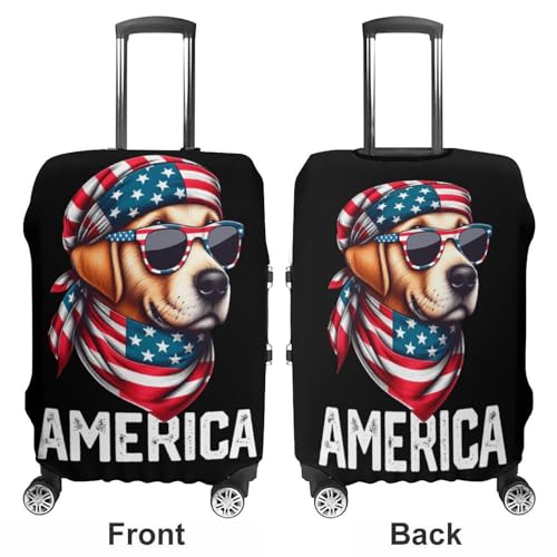 Golden Retriever Dog America Flag Luggage Cover Travel Suitcase Cover Luggage Protector 22-24 Inch3