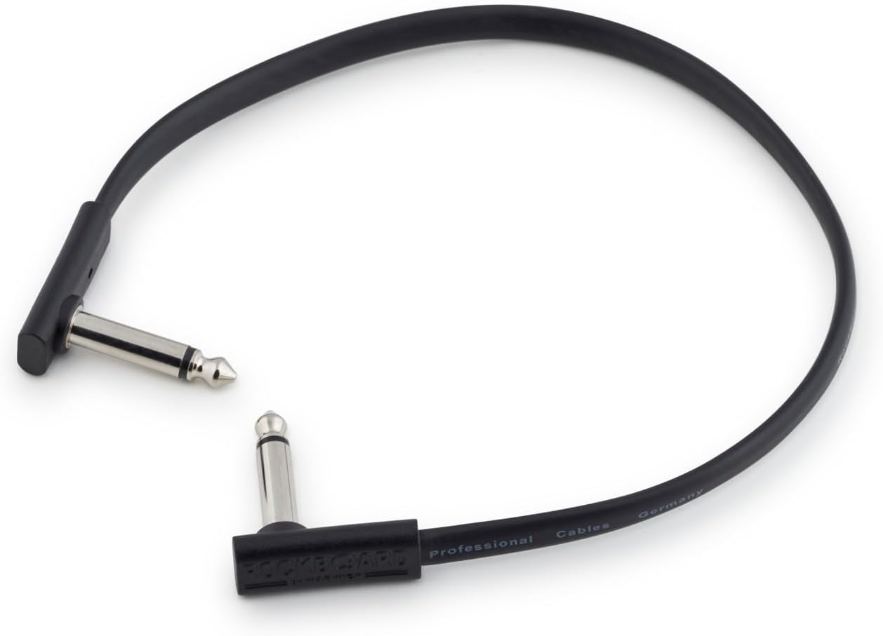 RockBoard PC-F-30 FLAT Patch Cable black, 2x w/right angle - 30 cm