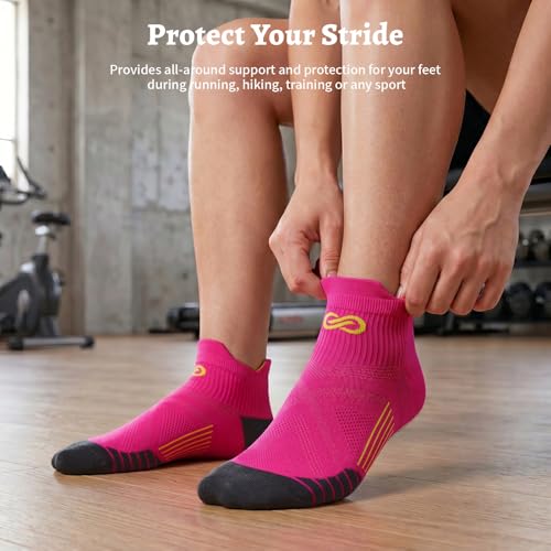 Image of PAPLUS Compression Socks for Men & Women, 2 /4 /6 Pairs Ankle Running Socks with Arch Support, Ankle Support, Plantar Fasciitis