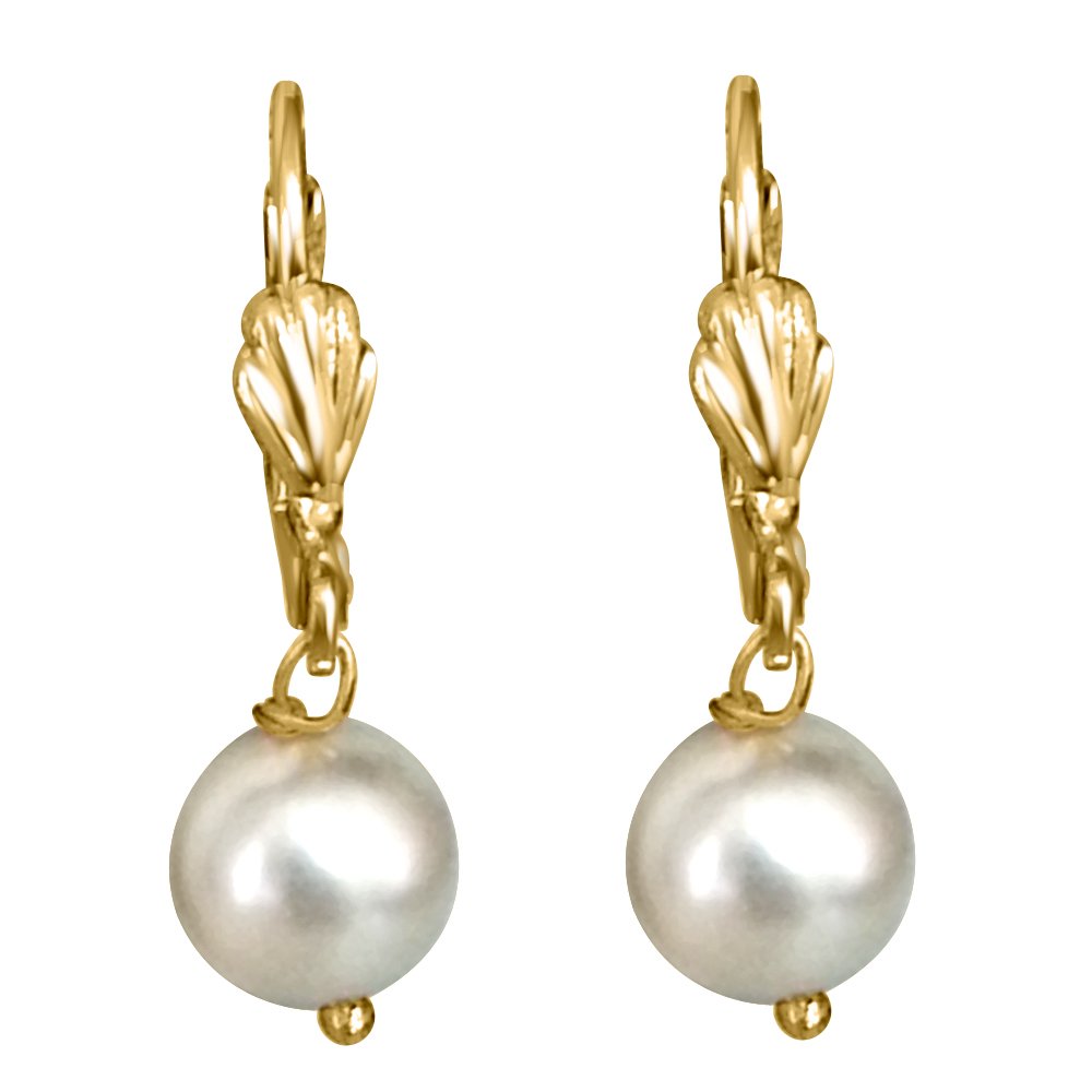 SURATDIAMOND White Shell Pearl Gold-Plated Dangle & Drop Earring For Women (Se172) (B00NWF7WVA) Amazon Price History, Amazon Price Tracker