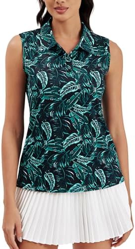 Moydan Womens Golf Polo Shirts Sleeveless Tennis Button Down Moisture Wicking Workout Tops