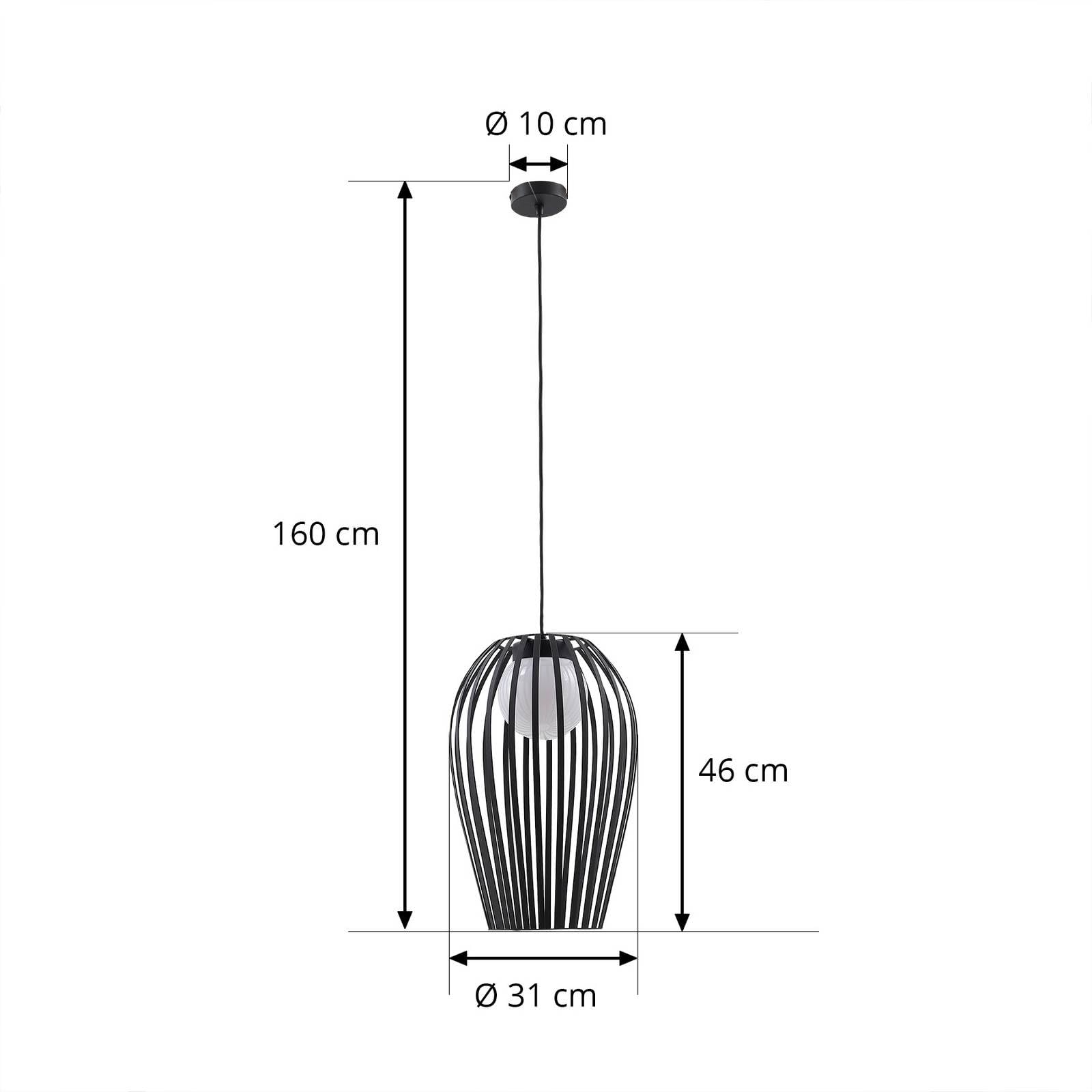 Lucande Marrin Suspension Noir Métal E27 Intensité Variable Moderne