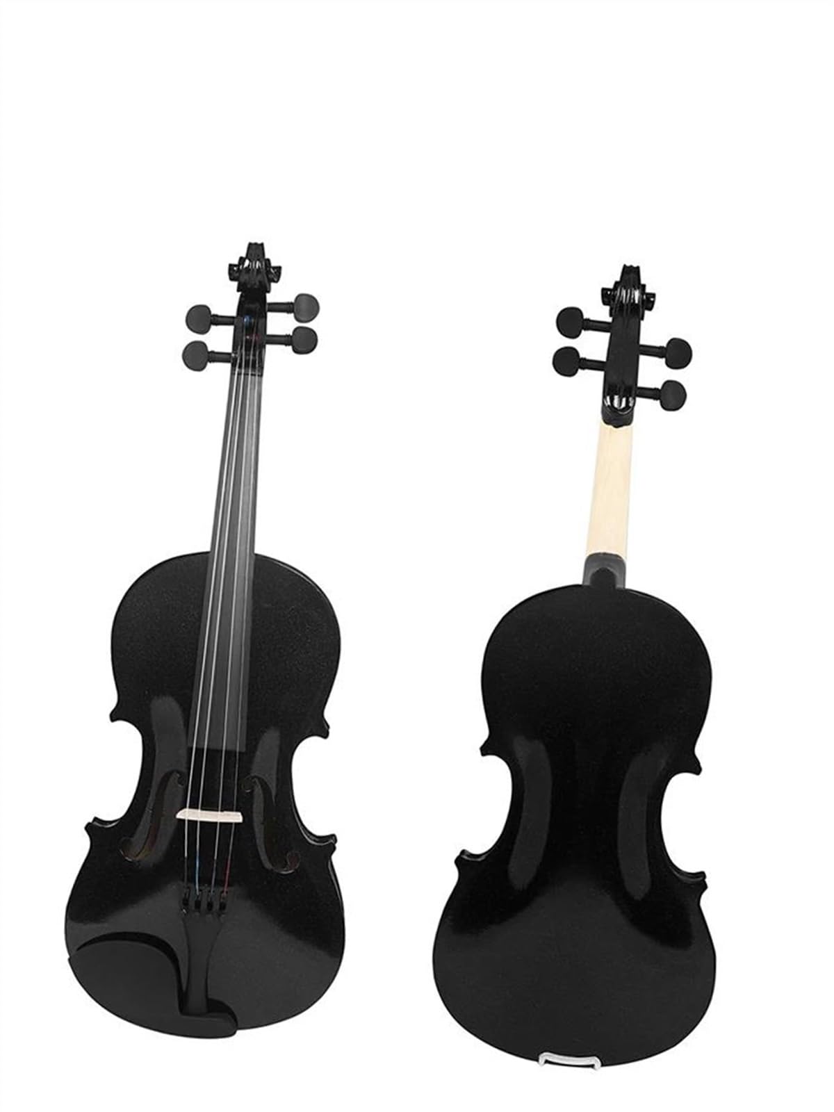 Violine 4/4 Schwarze Violine Akustische Massivholz Violino Professionelle Saiteninstrument Violine Mit Bogen(Violin set)
