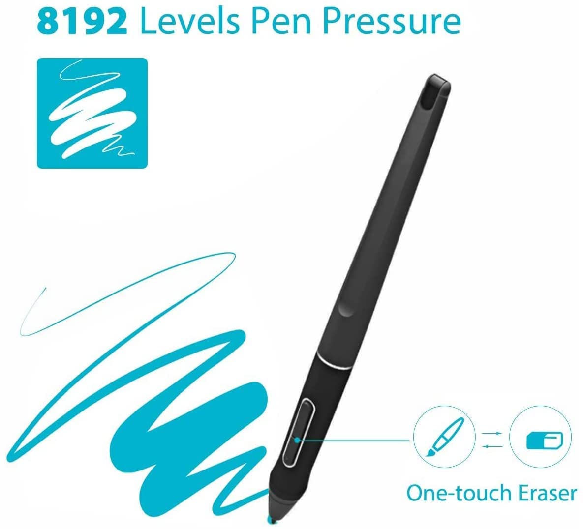 ciciglow Eingabestift PW507 mit 8192 Druckstufen, Digitaler Stylus Stift mit Zwei Tasten für Kamvas Pro 12, Pro 13, Pro 16, Kamvas 16 und 20