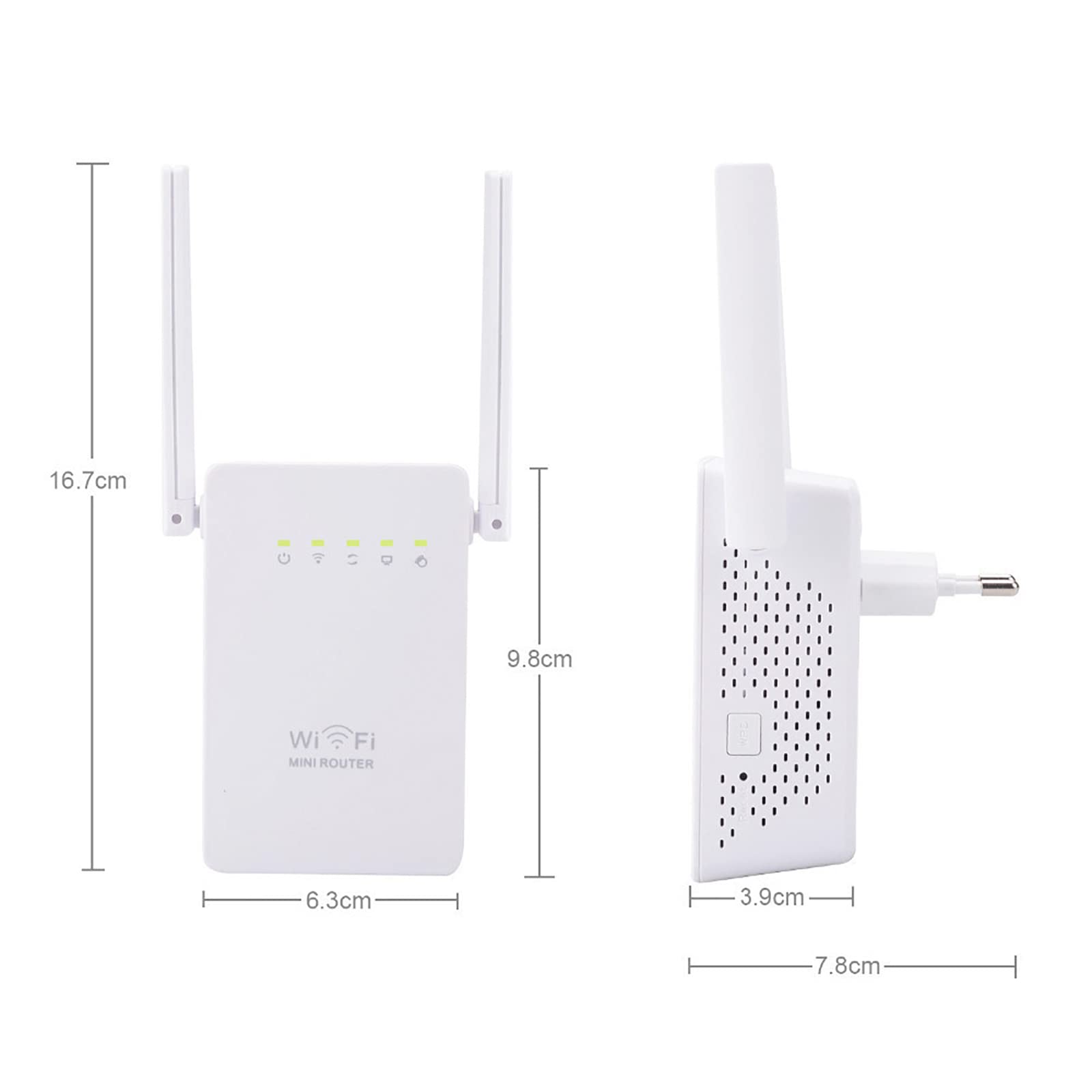 Ripetitore di segnale WiFi Extender per casa fino a 360° Copertura completa di 4000 piedi quadrati e 7 dispositivi, WiFi Extender fino a 300 Mbps, 5 modalità, per casa e all'aperto