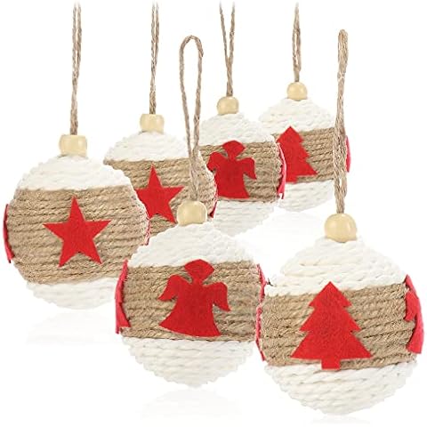 com-four® 6X Adornos de Navidad - Bolas de árbol de Navidad con Funda de Tela Cover