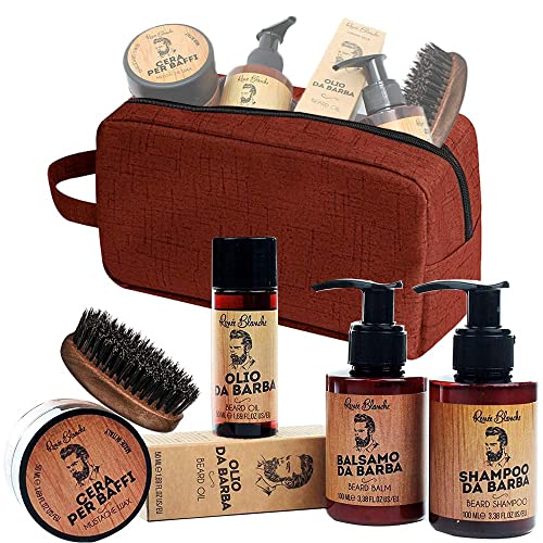 Renée Blanche Man Bart Kit - Set bestehend aus Shampoo, Conditioner, Öl, Wachs und Bartbürste mit verstärkten Wildschweinborsten Made in Italy + ALTÉAX® Beauty - Tolle Geschenkidee - Image 3
